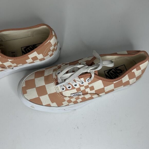Vans Authentic Pixel Checkerboard Peach Cream Sneakers Mens 6.5 Womens 8 main image 4